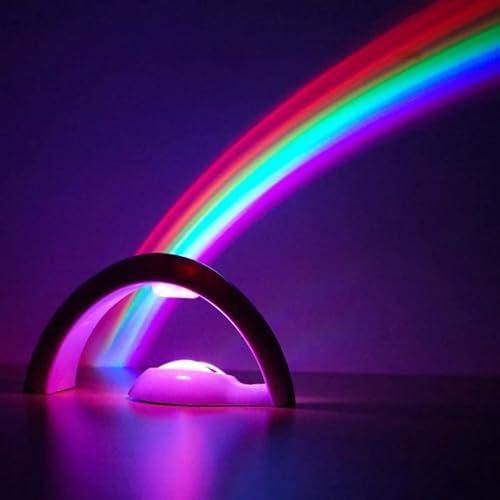 Xdalula Rainbow Led Lights - Rainbow Projector Lamp Rainbow Maker with 5 LED Bulbs, Rainbow Night Light Projector Rainbow Lights for Bedroom and Children Gift