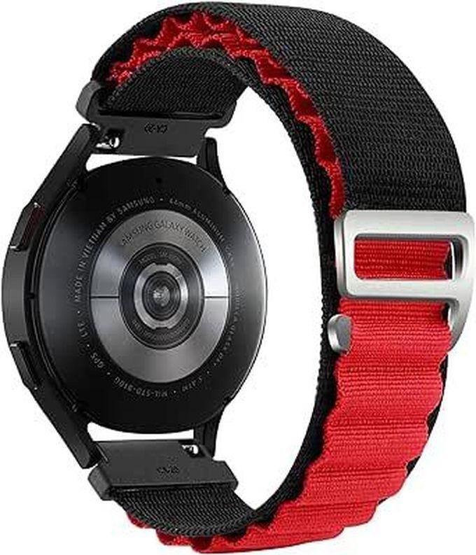 Next store 20mm Loop Band Compatible with Samsung Watch 4 5 5 Pro /S2 Classic/Active 2 40mm 44mm/Amazfit GTS 3/GTS 4 Mini/Bip 3/Pro/GTS 2 Mini/GTS 2e/Next store (Black Red)