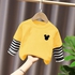 Boys and girls cotton spring and autumn long-sleeved T-shirt children's bottom shirt children's baby air striped fake two-piece top
