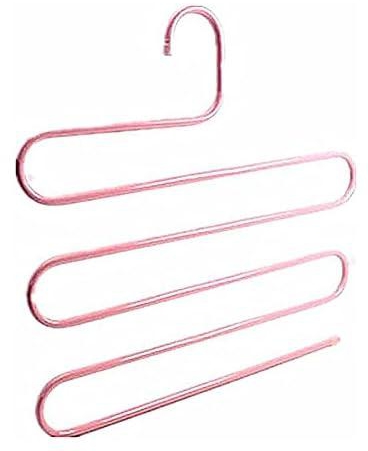 Multifunction S-Type Magic Stainless Steel Trousers Hanger Rack Pants Closet Belt Holder Rack 5 Layers Non-Slip Towel Rack09876462_ with two years guarantee of satisfaction and quality