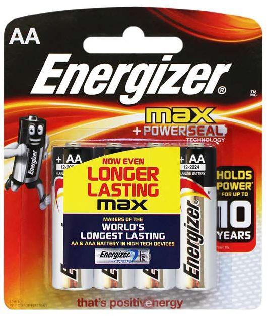 Energizer Max Alkaline AA Battery -  4 Pack