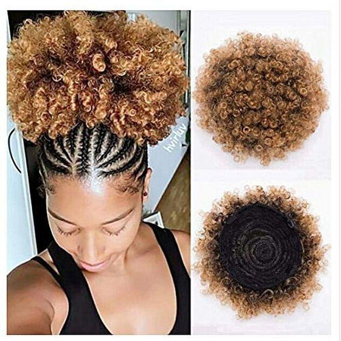 Afro Hair Bun Extension Colour Brown+ FREE GIFT.