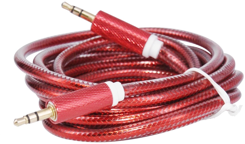 Male to Male 3.5mm Aux Cord Red