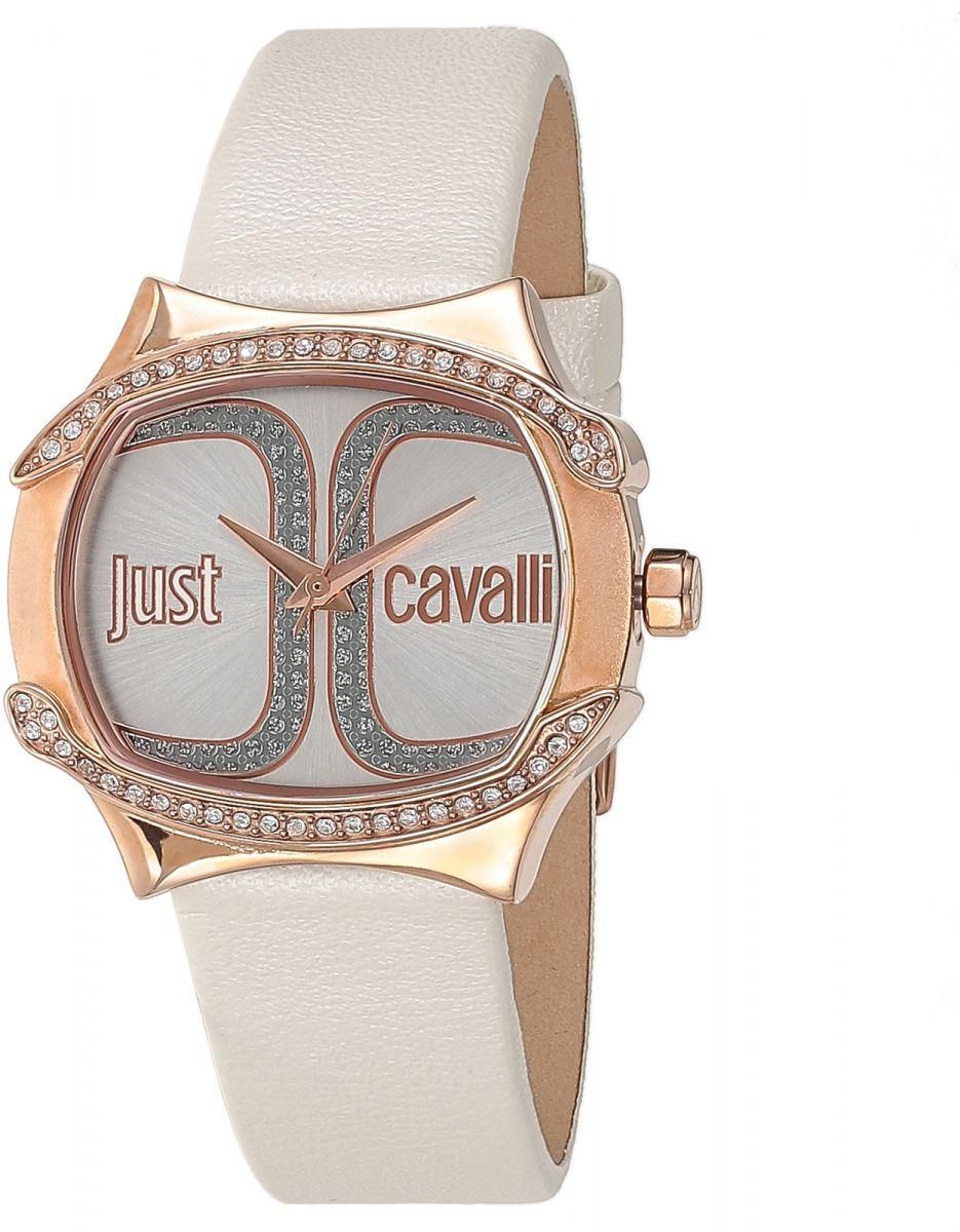 Just Cavalli Women's White Dial Leather Band Watch - R7251581501