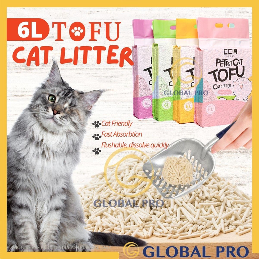 6L TOFU Cat Litter Flushable Instant Clumping Natural Eco Friendly Dust