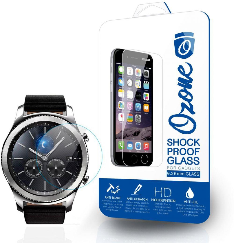 Ozone 0.33mm Shock Proof Tempered Glass Screen Protector for Samsung Gear S3 Classic/Frontier