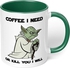 1 Mug - "Star Wars Yoda" Funny Quote - Handle & Inside Colour