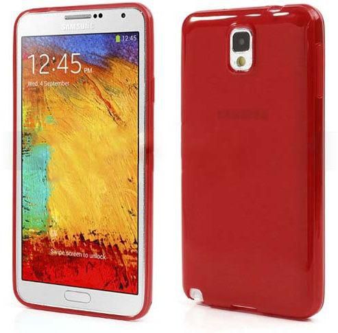 Glossy Flexible Translucent Gel TPU Case For Samsung Galaxy Note 3 N9000 N9002 N9005(Red)