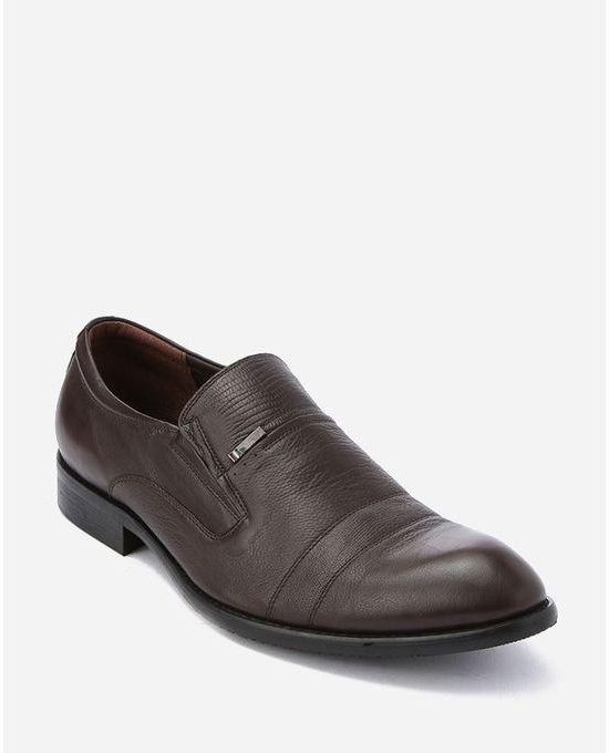 Robert Wood Upper Stitches Slip On Shoes - Deep Brown
