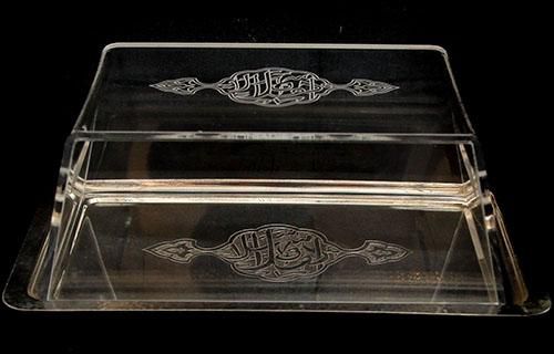 Silver Copper Tray with Plexi Cover