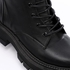 Ice Club Lace-up Mid Heel Platform Black Ankle Boots