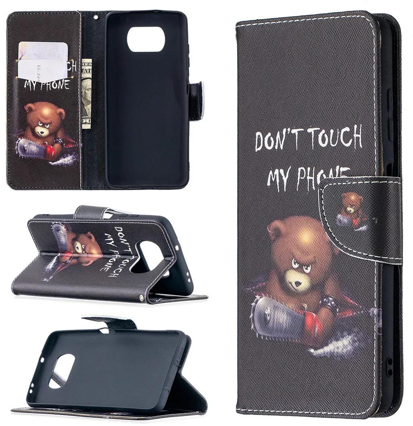 Xiaomi Poco X3 NFC Case, Flip PU Leather Wallet Phone Cover for Poco X3 NFC - Don't touch my phone