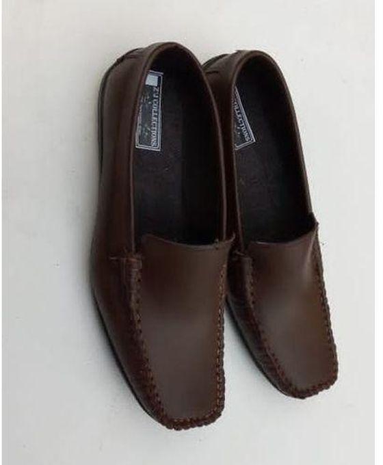 Fashion ELEGANT Men's PURE Leather Loafer Shoes/BROWN