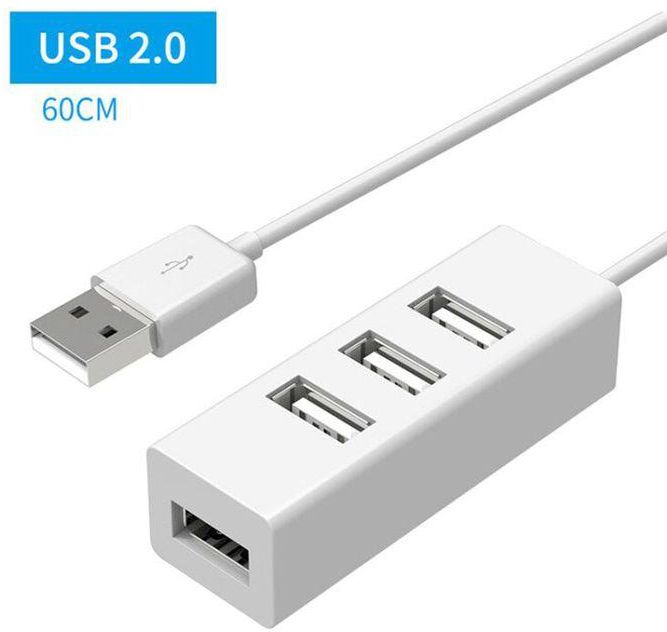 （USB2.0 60cm）Hub USB Multi 2.0 Hub USB Splitter High Speed 4 Port All In One For PC Windows Macbook Computer Accessories