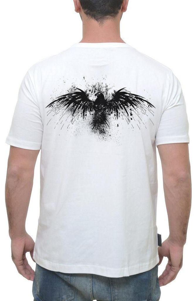 Printed 2100 Back Painted T-Shirt For Men-White, Xlarge
