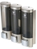 Wall-Mounted Triple Chamber Manual Soap Dispenser Silver/Black 7.72x7.79x2.52inch
