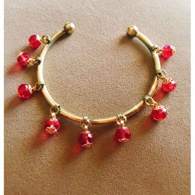 Gold Anklet Women Gold Color With Red Crystal