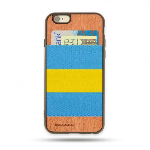Card holder Case Blue/Yellow Iphone 6/6S