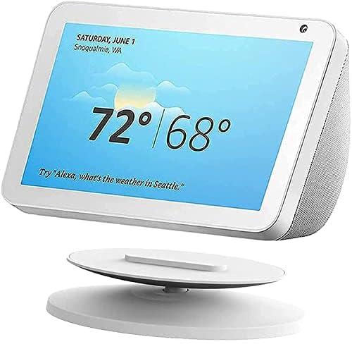 Echo Show Stand for Echo Show 5 and Echo Show 8, Universal Adjustable Speaker Stand Mount Magnetic Holder with Aluminum Anti-Slip Base, 360 Degree Rotation, Tilt Function (White)