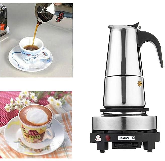 Generic Espresso Moka Coffee Maker Pot Percolator Stainless Steel Electric Stove