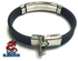 Bracelet Black Silicone Stainless Steel Elegance.O.K.M .