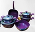 TOP CHEF TOP CHEF Granite Cookware Set 10-piece 18/20/24/28 Cm & frying pan is 26 cm and the square casserole is 26 cm- purple