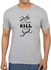 Quote Printed T-Shirt Grey