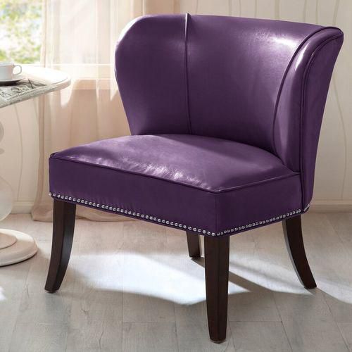 Handy Demsa Slipper Chair Purple, Leather Slipper Chair