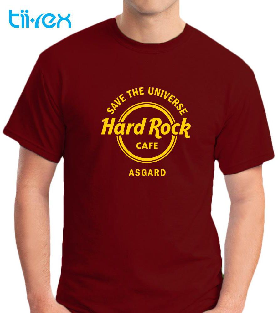 Planet Hard Rock Short Sleeve Round Neck Cotton Unisex T Shirt (Red)