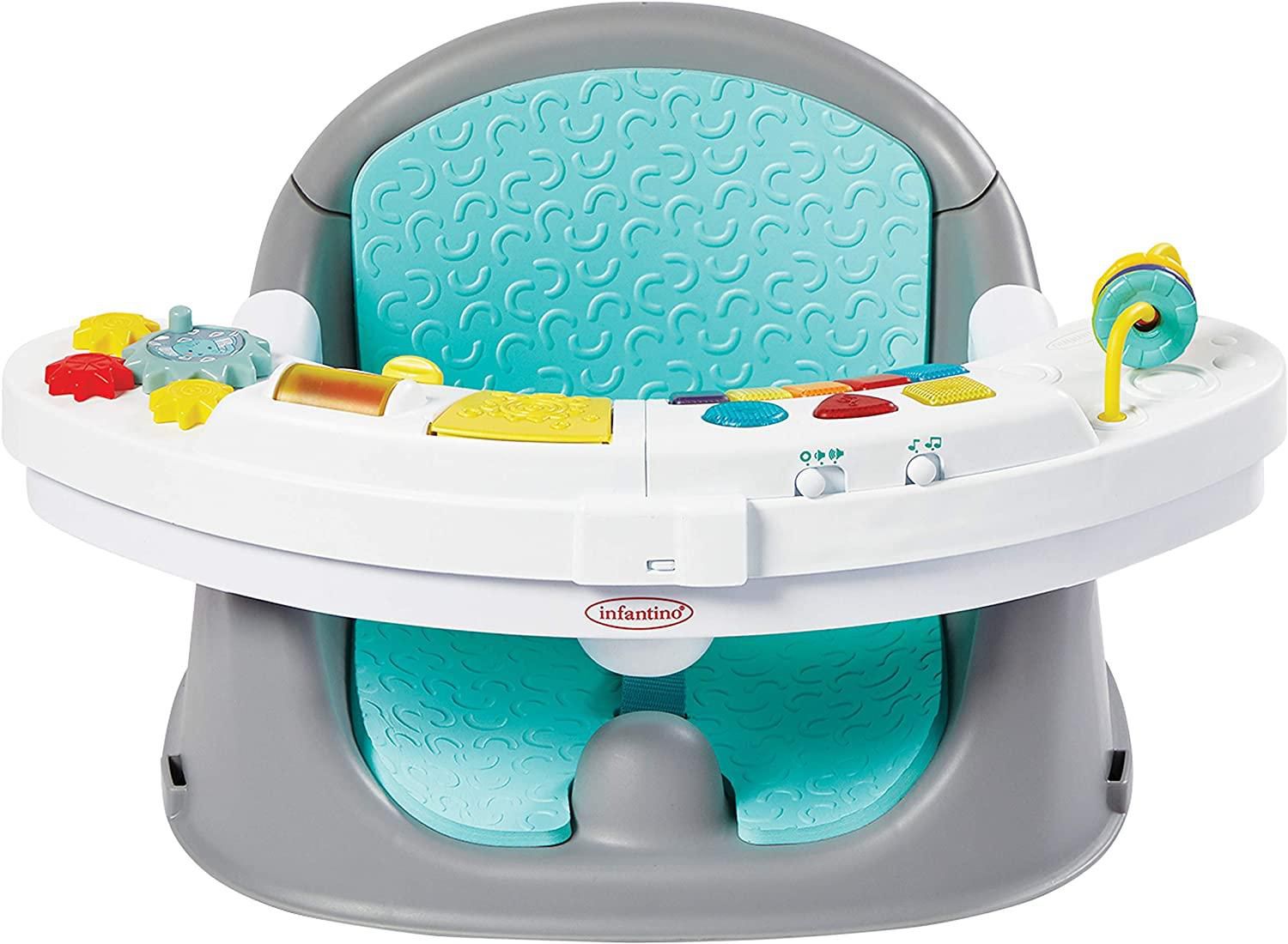 Infantino Music&Lights 3-In-1 Discovery Seat & Booster|Activity|Feeding|Interactive Music|Baby/ Child Learning & Development|