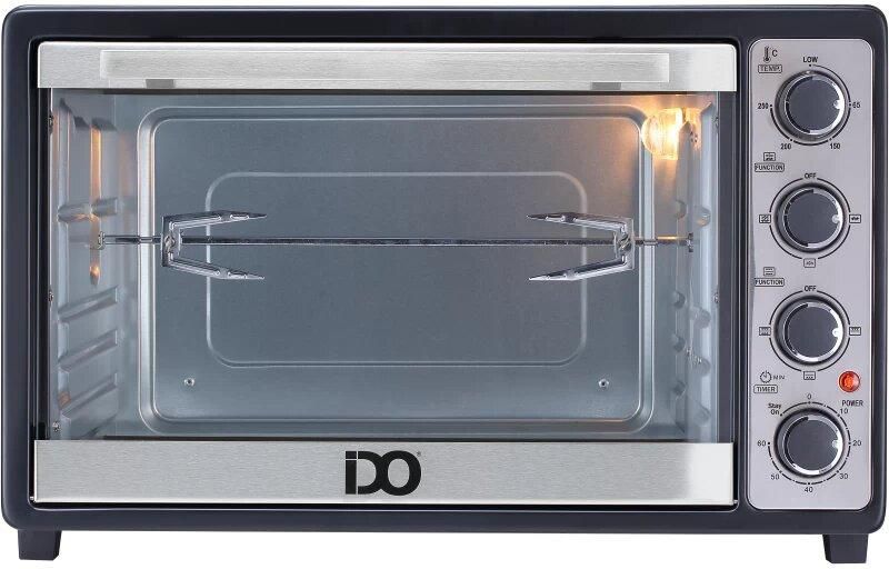 IDO Freestanding Electric Oven, 50 Liters, 2000 Watt, Black and Silver - TO50SG-BK