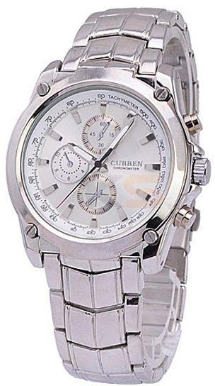 CURREN 8025 Luxury Stainless Steel Watch Quartz Sports Watch - Silver