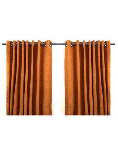 Curtain World ستارة شانيلينا - معتمة - اللون برتقالي - قطعتين