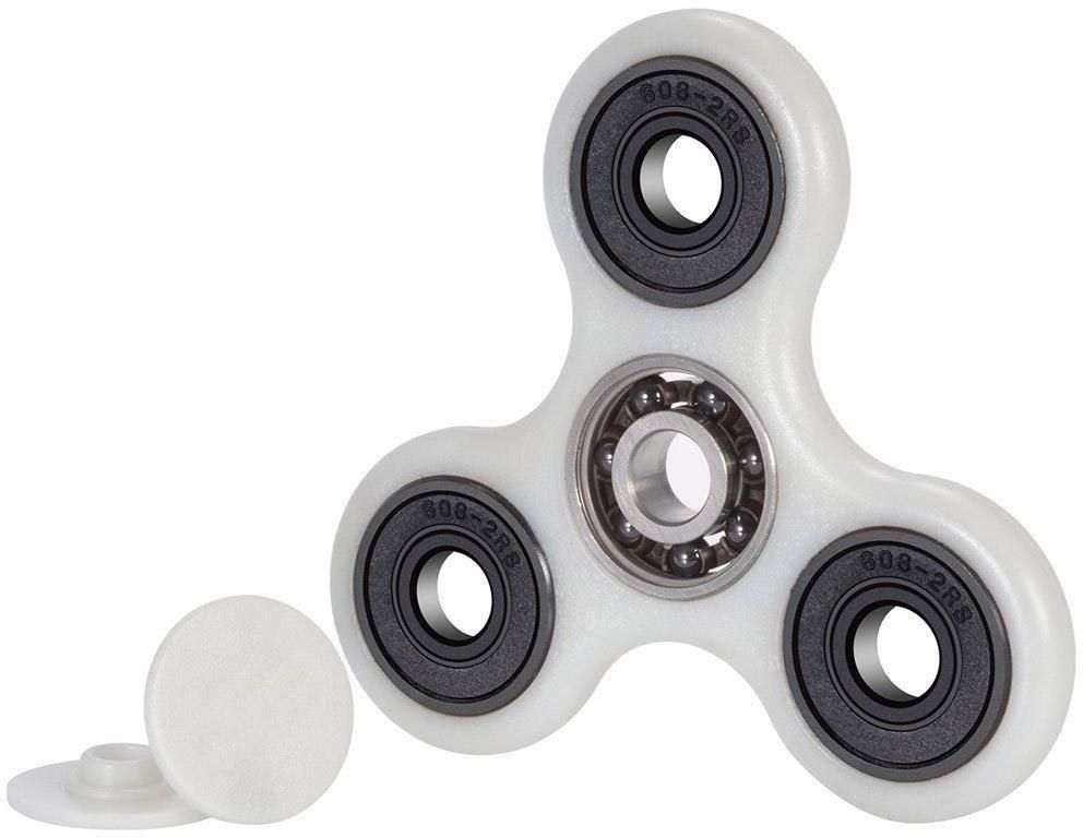 360 Degree Rotation FIDGET Tri Spinner Hand Toy Kit for Relieving ADHD, Children Adults Anxiety -White
