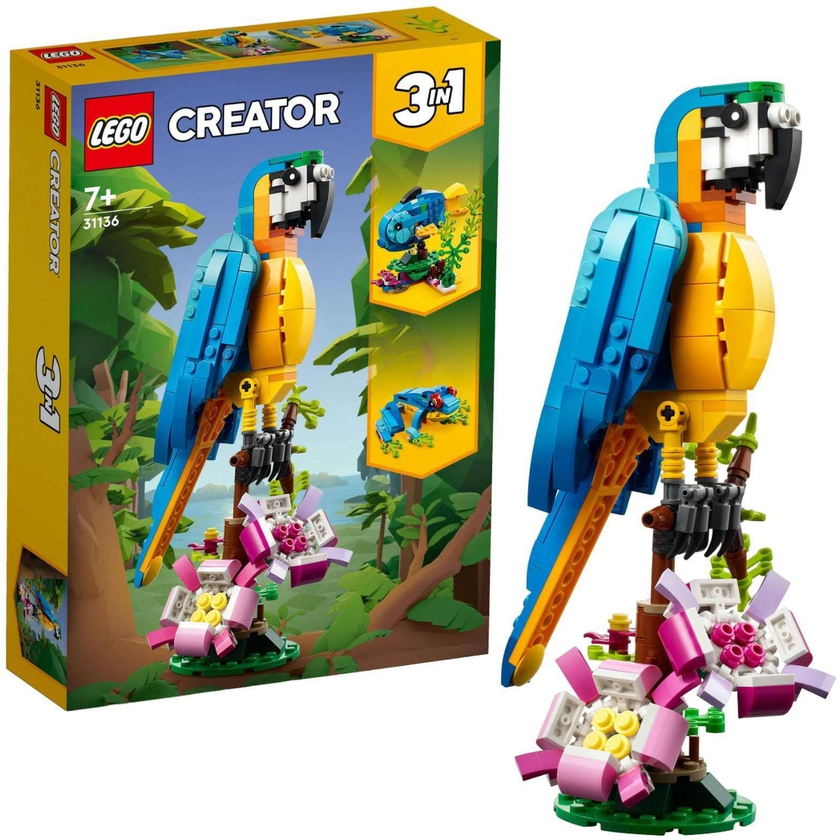 Lego 3-in-1 Creator Exotic Parrot Building Toy 31136 Multicolour