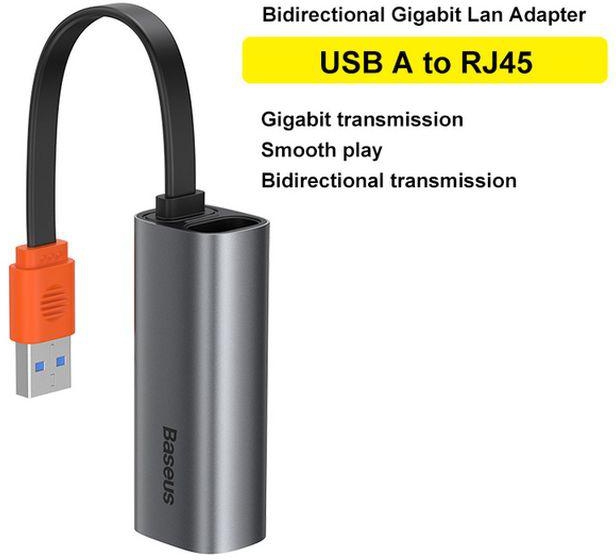Aq General Baseus Usb 3.0 Hub Usb A To Rj45 Lan Adapter Multi Usb3