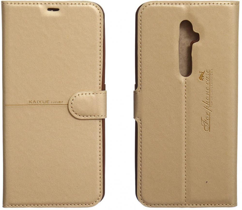Kaiyue Flip Wallet   Leather Case For Oppo Reno 2F - Gold