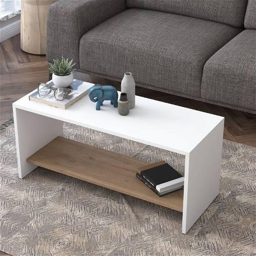 Coffee table, White/wood - B23