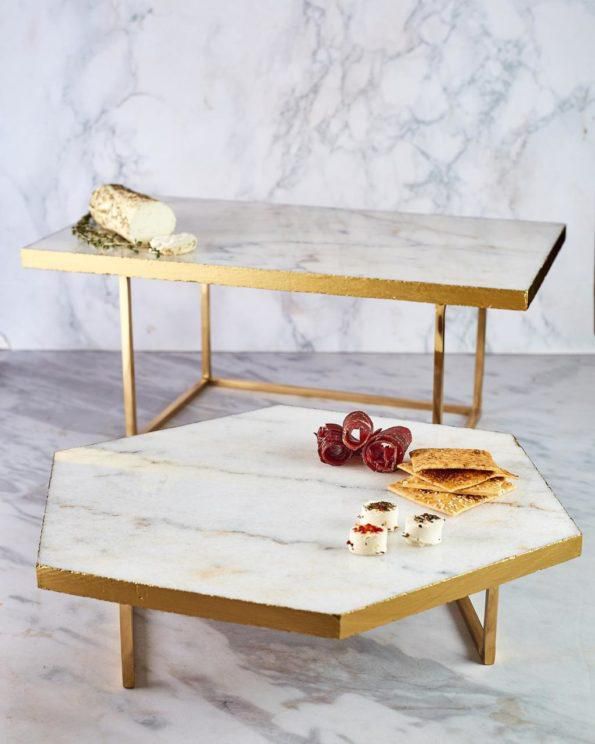 Marble Serving Platter With Stand