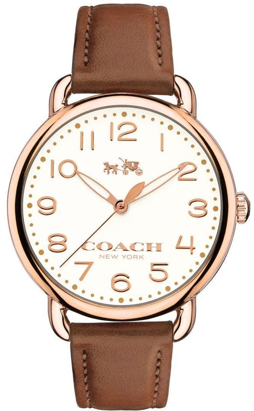 Coach Women's Delancey Leather Watch 14502268 (Rose Gold)