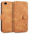 DG.MING Retro Oil Side Horizontal Flip Case For Xiaomi Redmi Go, With Holder & Card Slots & Wallet (Brown)