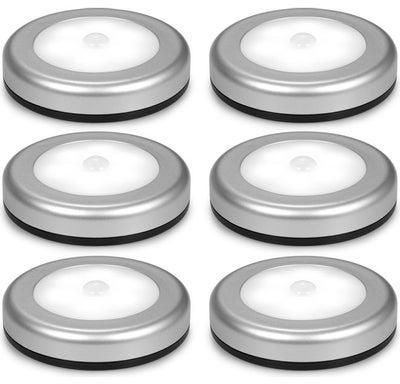 Pack Of 6 Ultra-Bright Magnetic Motion Sensor LED Light Silver