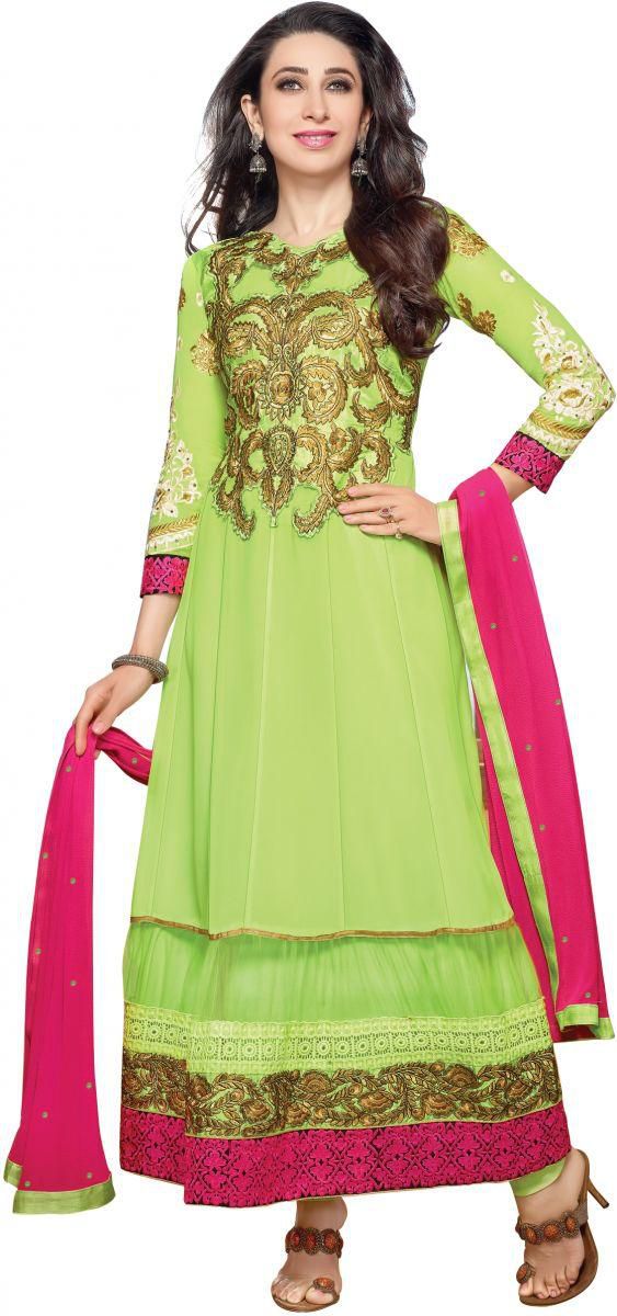 كارشما كابور 36002 فستان أناركلي للنساء - أخضر فاتح
