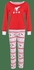 Christmas Deer Print Pajamas Sleepwear Sets - Red - L