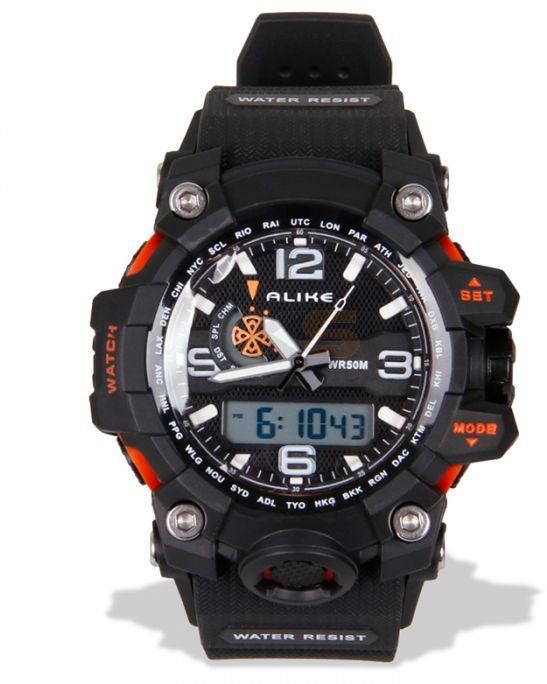 ALIKE15116 Outdoor 50M Waterproof Analog-digital Dual Display Men's Sports Watch Orange