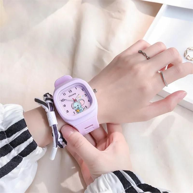 Instagram Cute Silicone Explosive Watch Trend Glow-in-the-dark Sports Student Square Watch With High Appearance Level Watch + Fantastic Gift Box for Birthday Gifts Sons Daughter
