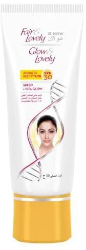 GLOW & LOVELY Formerly Fair & Lovely Face Cream with SPF 30 Advanced Multi Vitamin for glowing skin, 50g