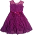 Sequin Lace Chiffon Corkscrew Dress - Raspberry