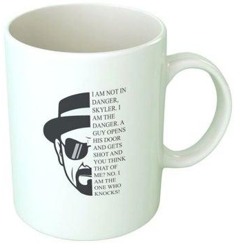Quote Printed Coffee Mug White/Black 350ml