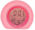 Digital Alarm Clock, 7 Color Night Light, Snooze, Temperature Detect for Kids, Boys and Girls Sleep Timer LED Display, 5 Ringing Tones Options (Pink)